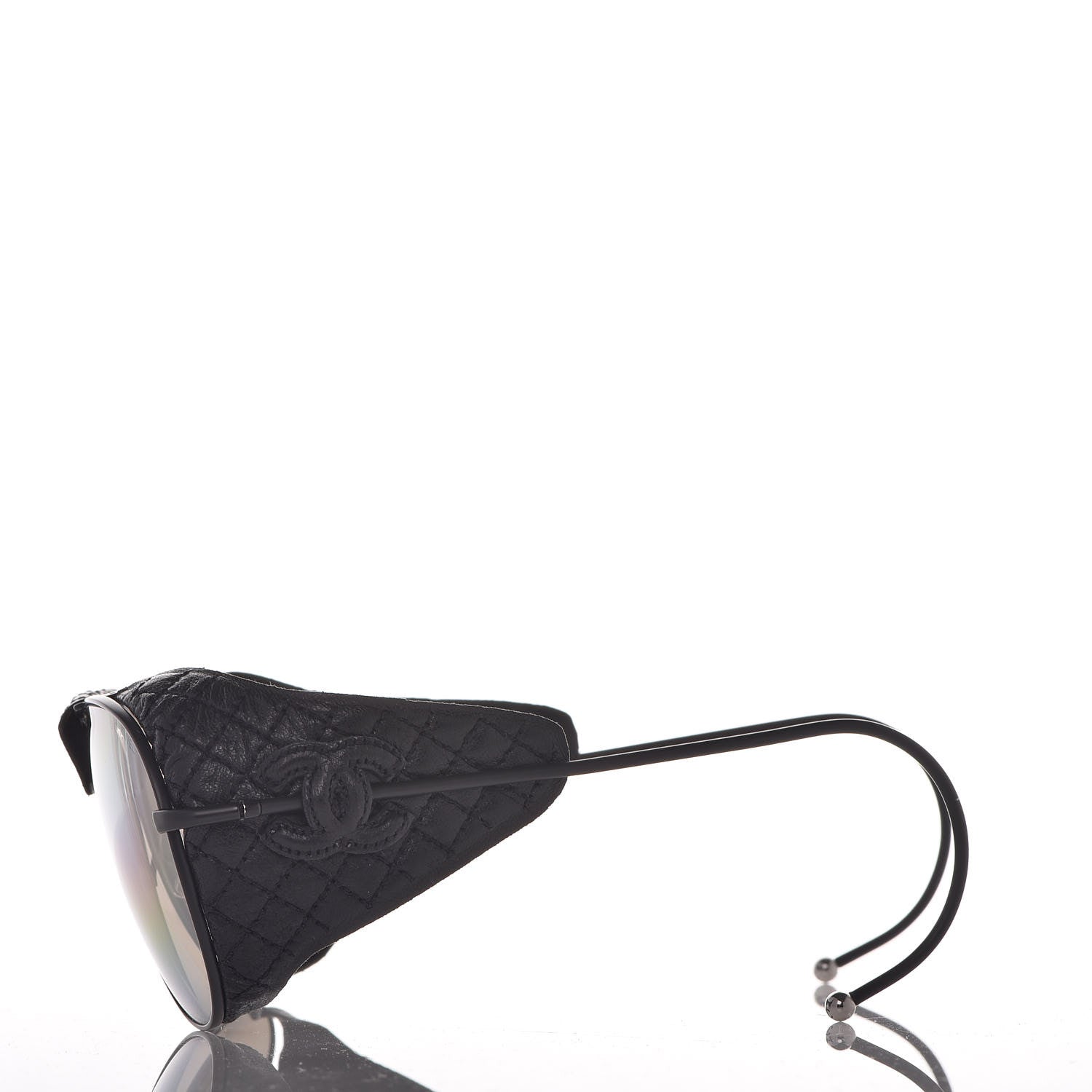 Chanel Titanium Lambskin CC Pilot Sunglasses 71265 Black 2 of 12
