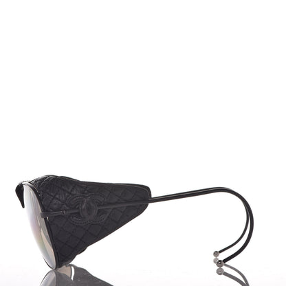 Chanel Titanium Lambskin CC Pilot Sunglasses 71265 Black 2 of 12