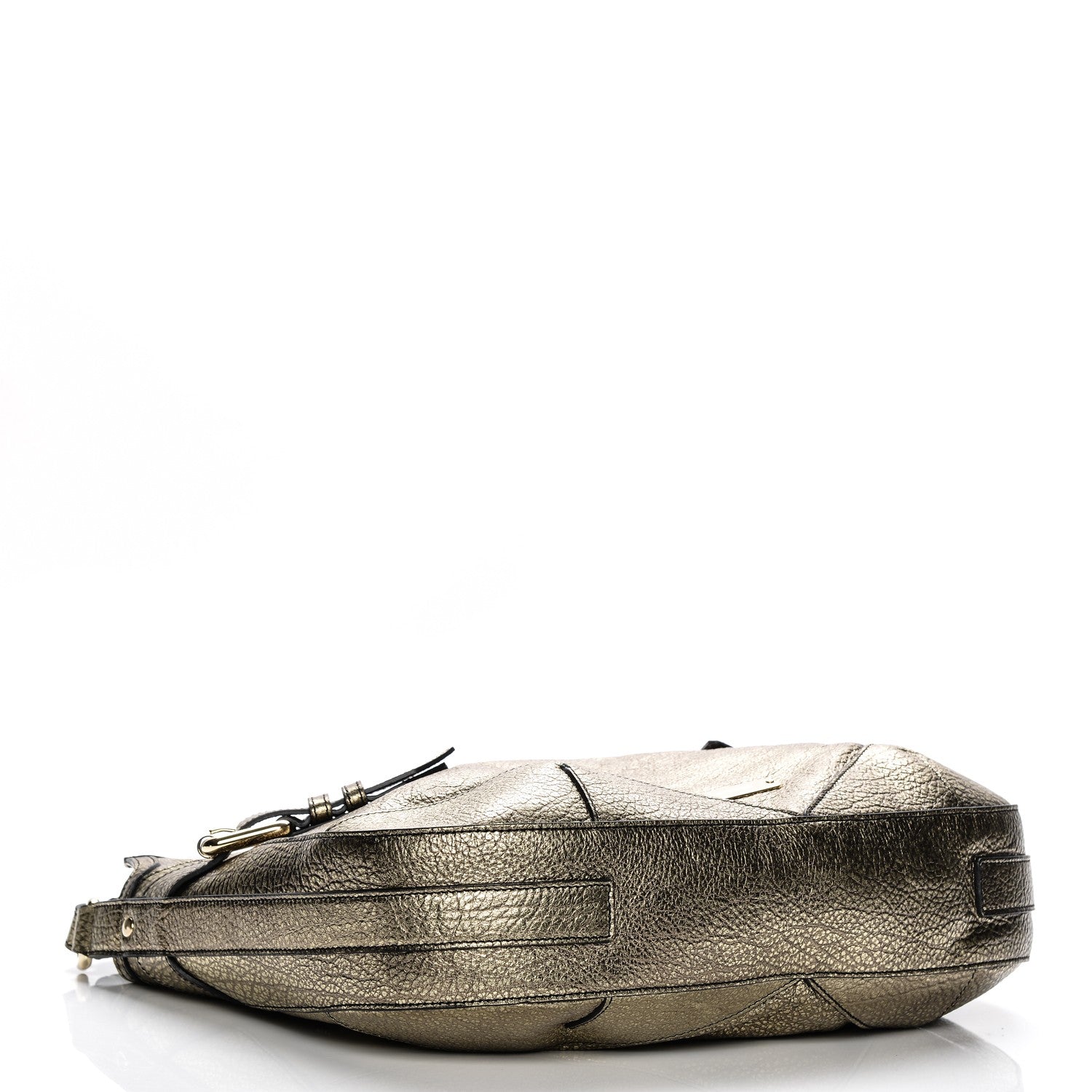 Burberry Metallic Grained Calfskin Medium Hobo Gold 4 of 8
