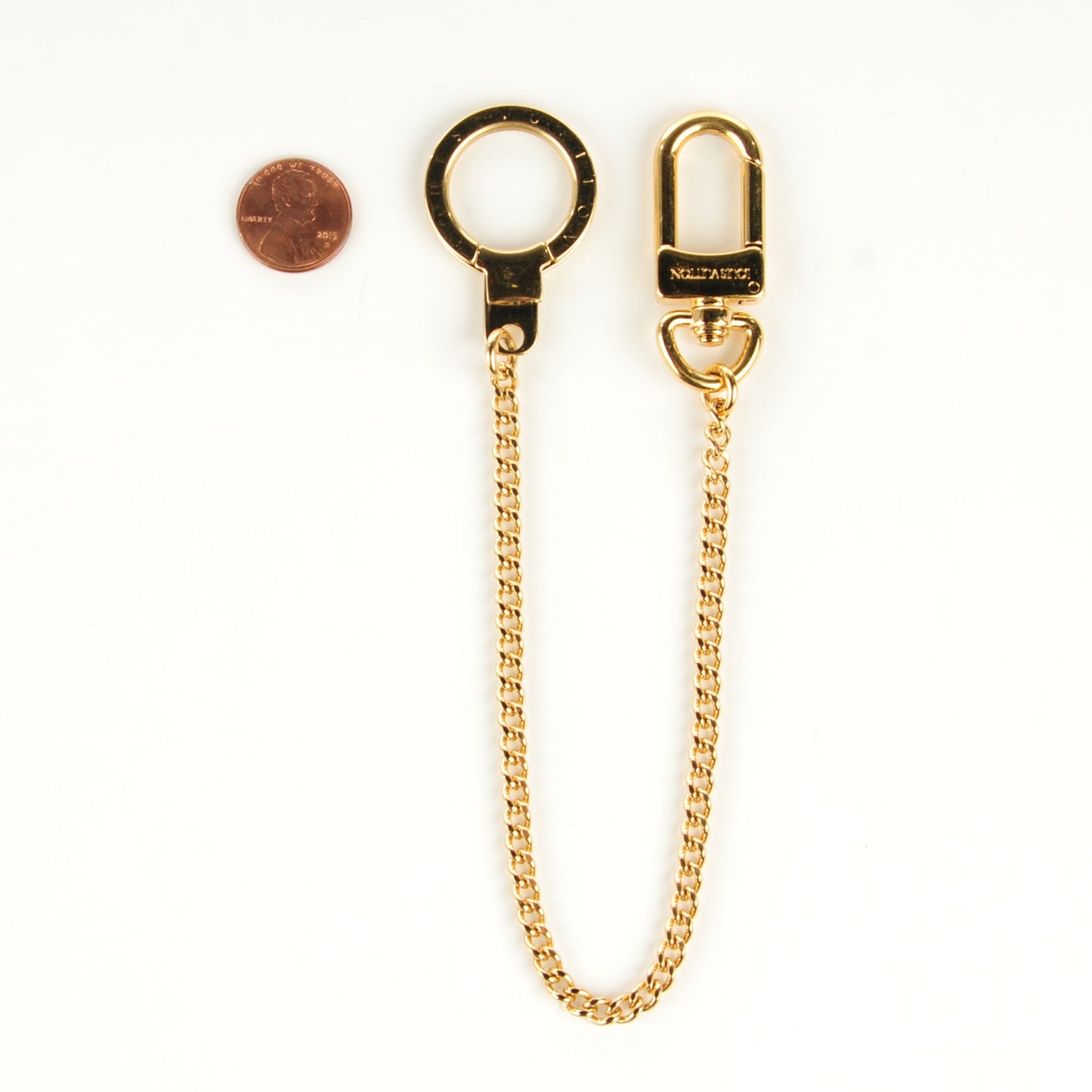 Metal Pochette Extender Key Ring Chain Gold