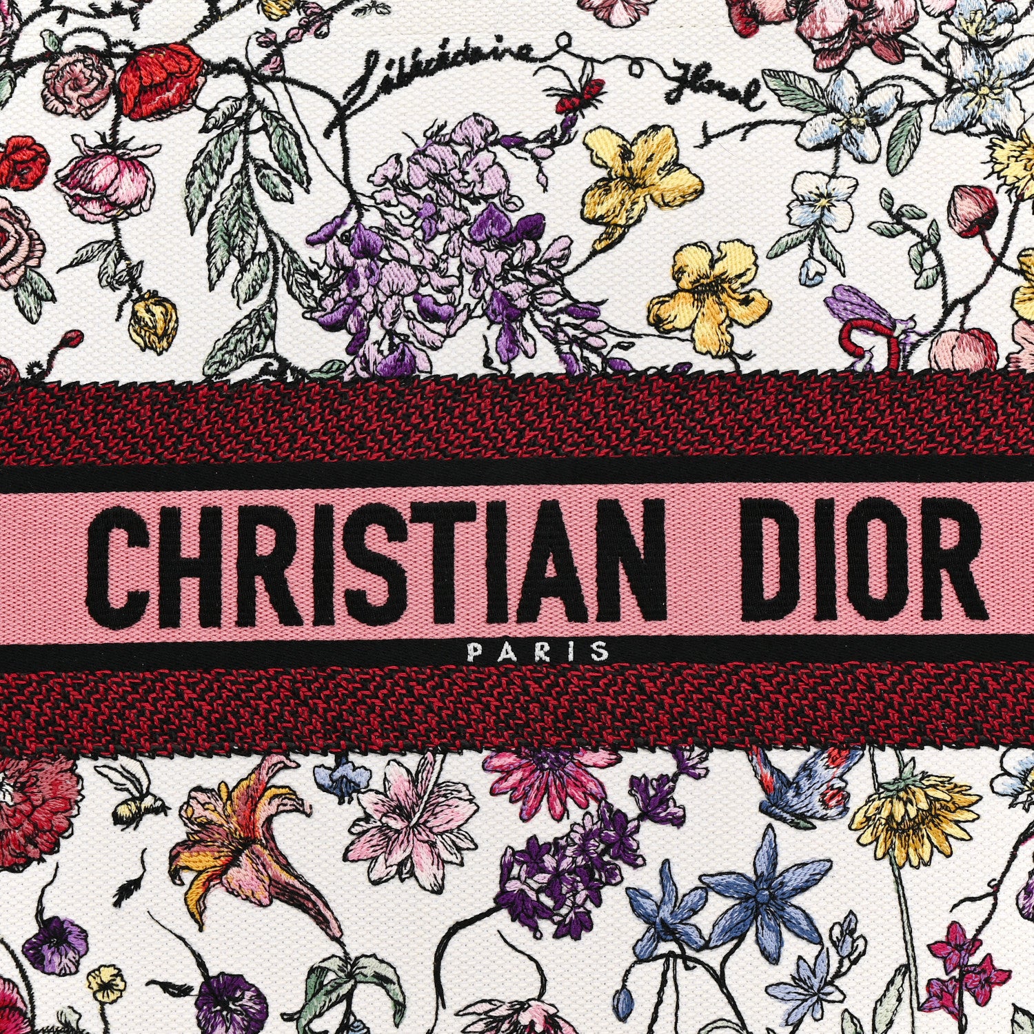 Christian Dior Canvas Embroidered Large Florilegio Book Tote White Multicolor 8 of 13