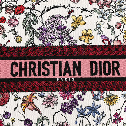 Christian Dior Canvas Embroidered Large Florilegio Book Tote White Multicolor 8 of 13