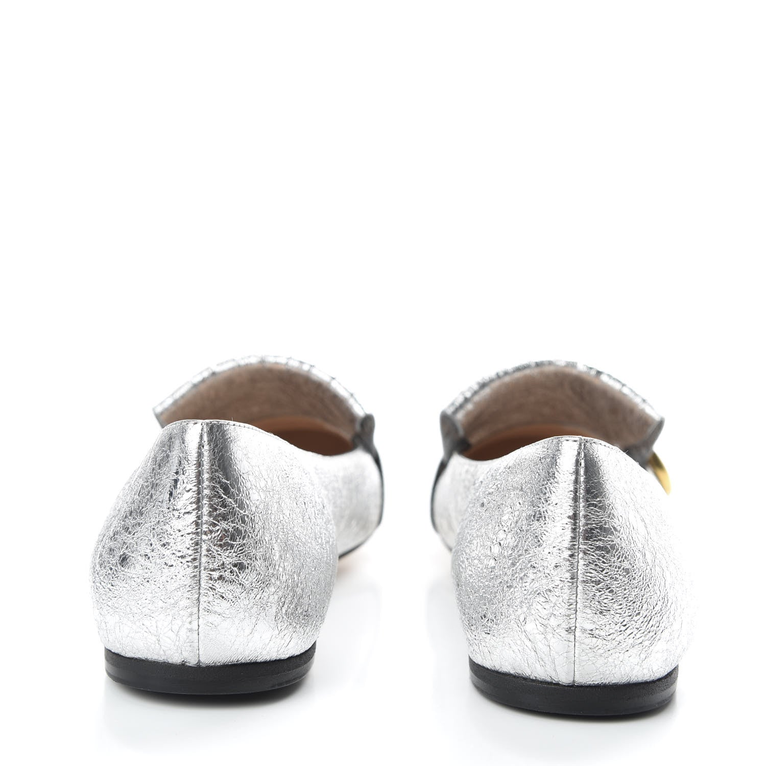 Gucci Galassia GG Marmont Fringe Flats 37.5 Argento 6 of 10
