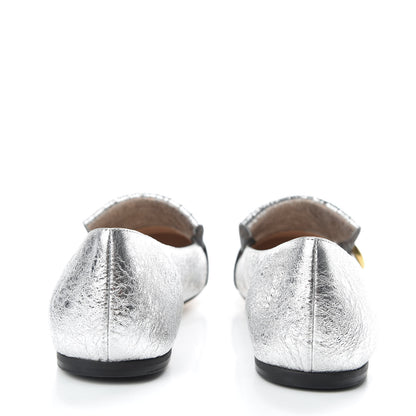 Gucci Galassia GG Marmont Fringe Flats 37.5 Argento 6 of 10