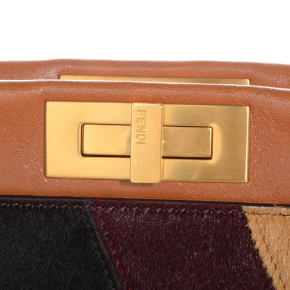 Fendi Calf Hair Patchwork Large Peekaboo Iconic Satchel Multicolor 10 of 10