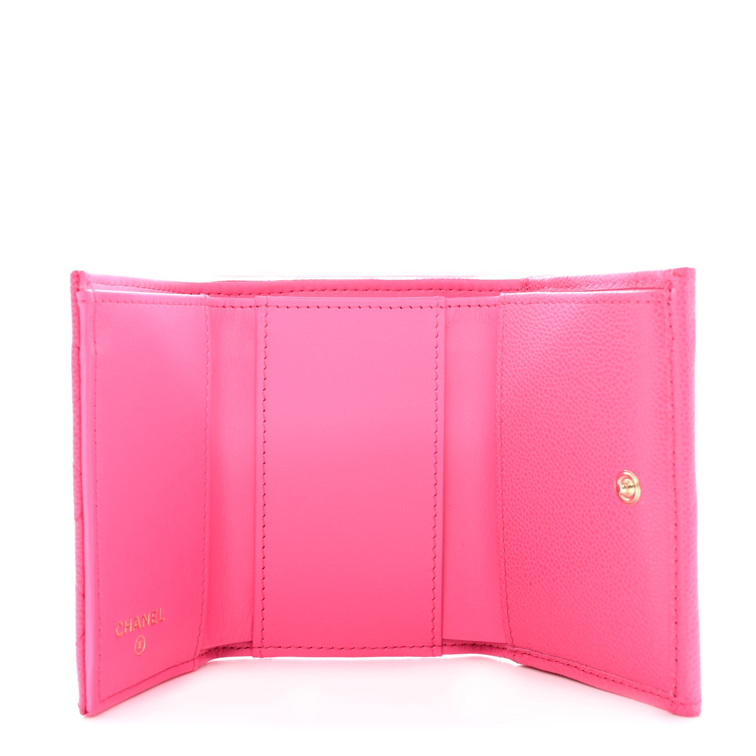Chanel Caviar Quilted Double Flap Wallet Bright Pink 5 of 9