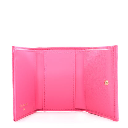 Chanel Caviar Quilted Double Flap Wallet Bright Pink 5 of 9