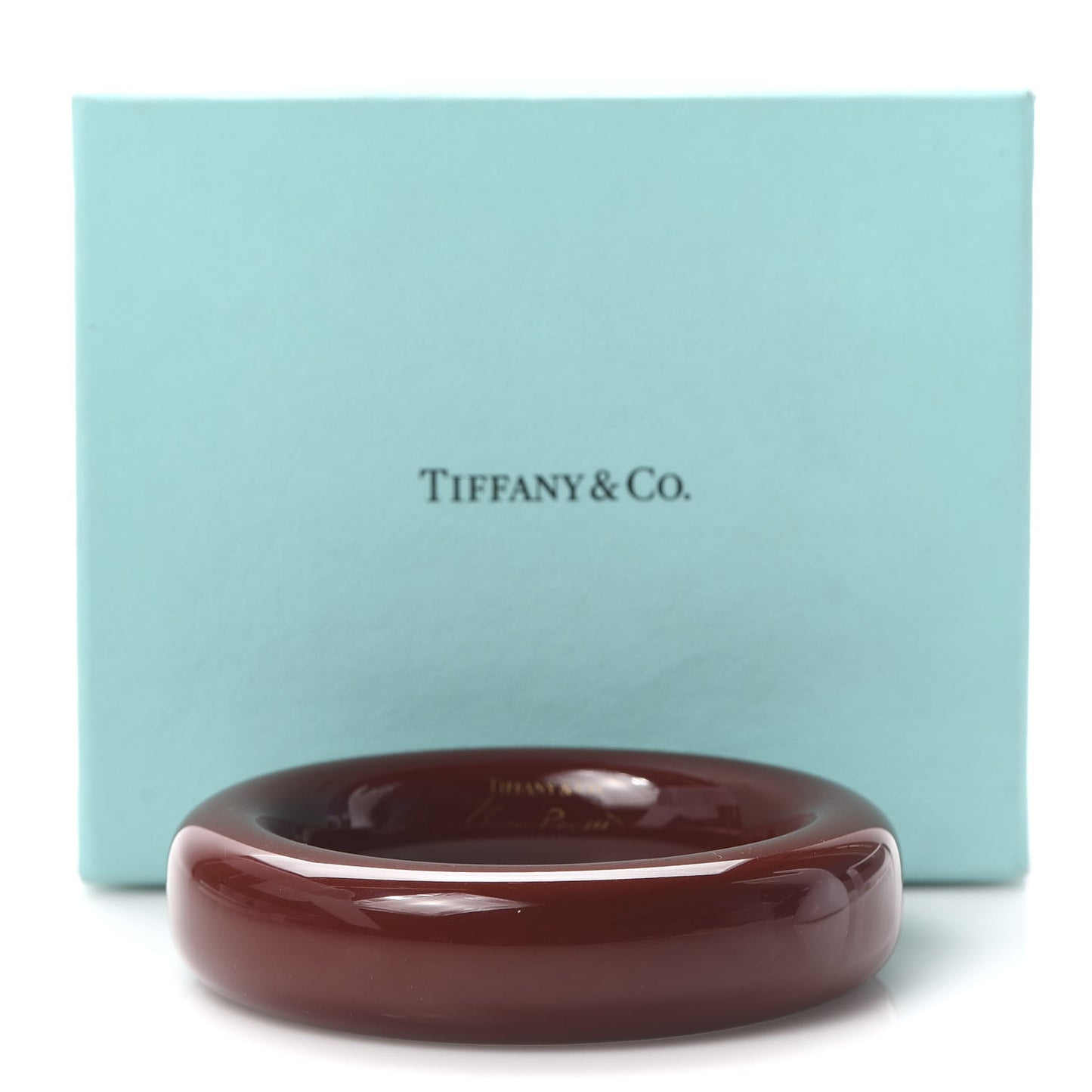 Lacquer Hardwood Elsa Peretti Doughnut Bangle Bracelet Red