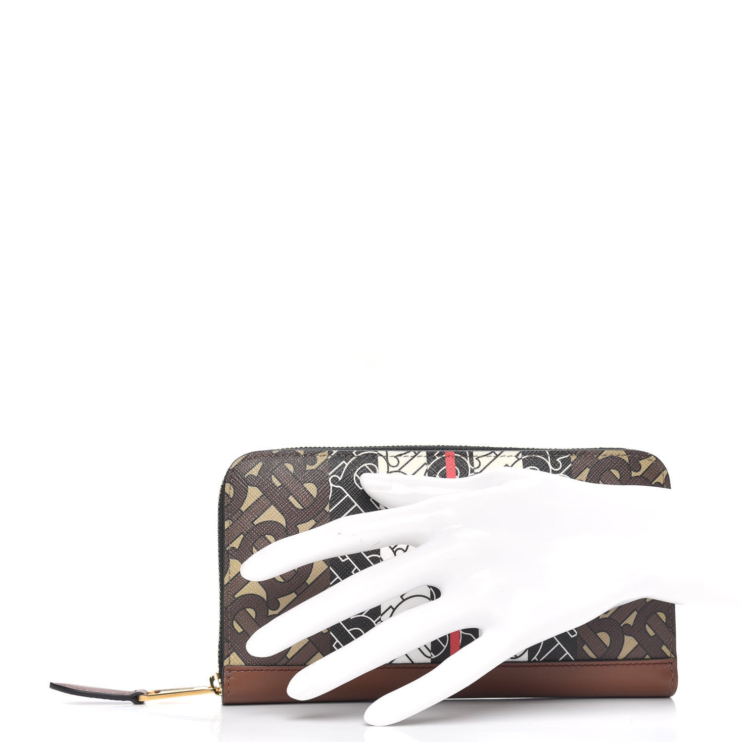 Burberry E-Canvas Monogram Stripe Zip Around Wallet Black 2 of 9