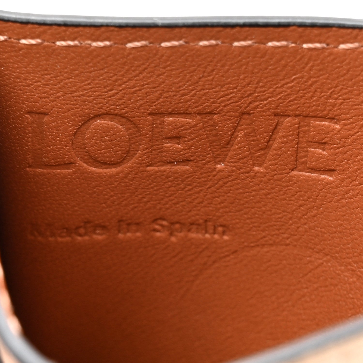 Loewe Calfskin Anagram Card Holder Light Oat Tan 6 of 7