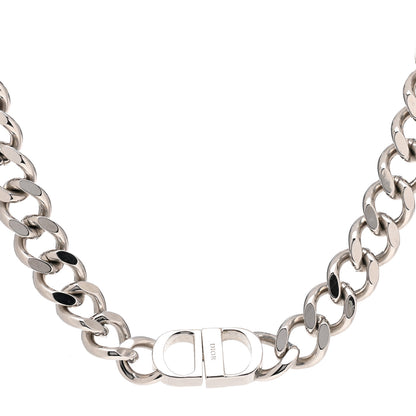 Christian Dior Brass CD Icon Chain Link Necklace Silver 1 of 5