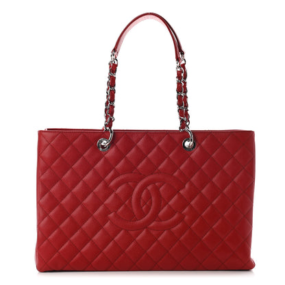 Chanel Caviar Quilted XL Grand Shopping Tote GST Red 1 of 9