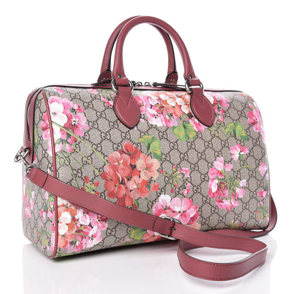 Gucci GG Supreme Monogram Blooms Medium Boston Beige Multicolor Dry Rose 3 of 9