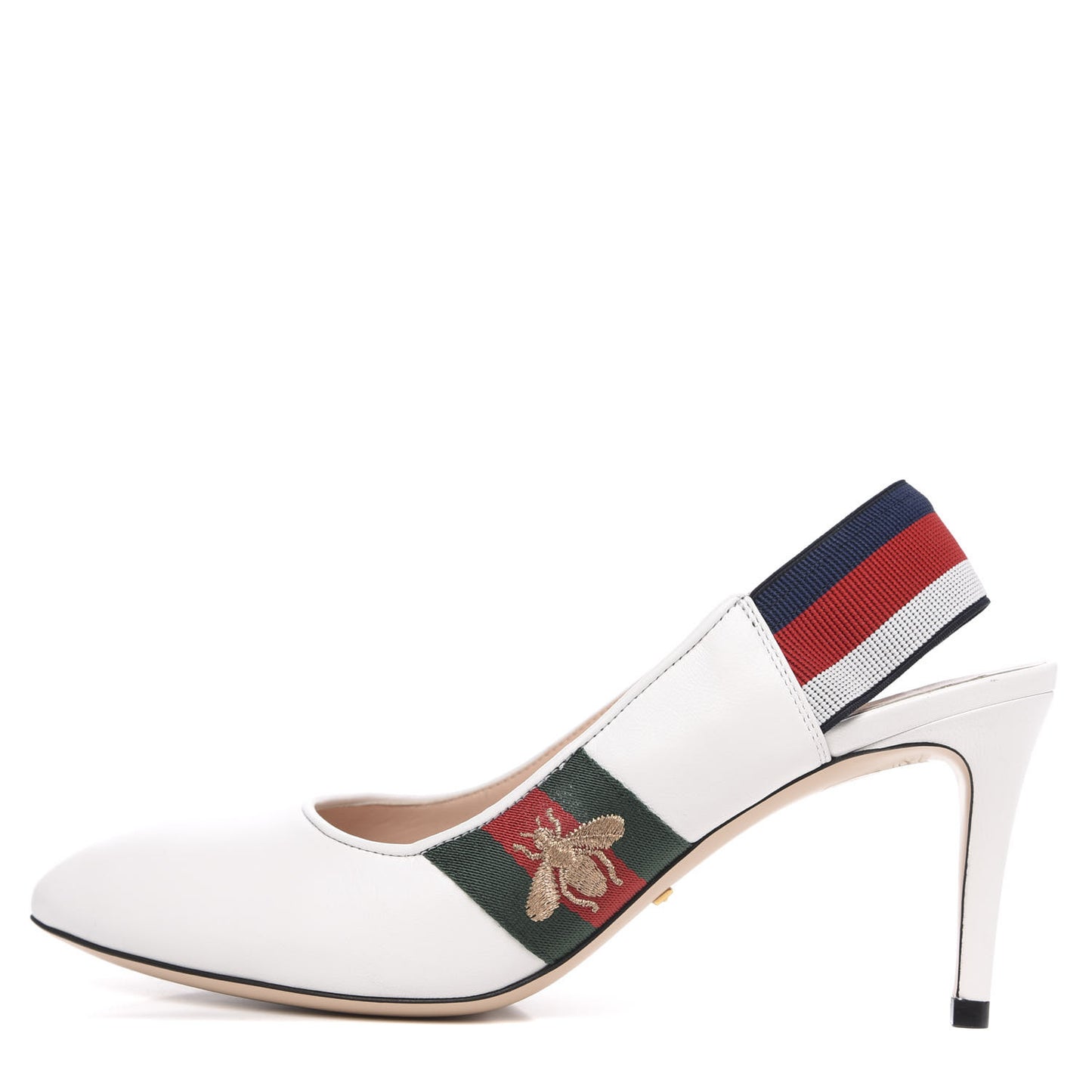Malaga Kid Web Sylvie Mid Heel Slingback Pumps 37.5 White