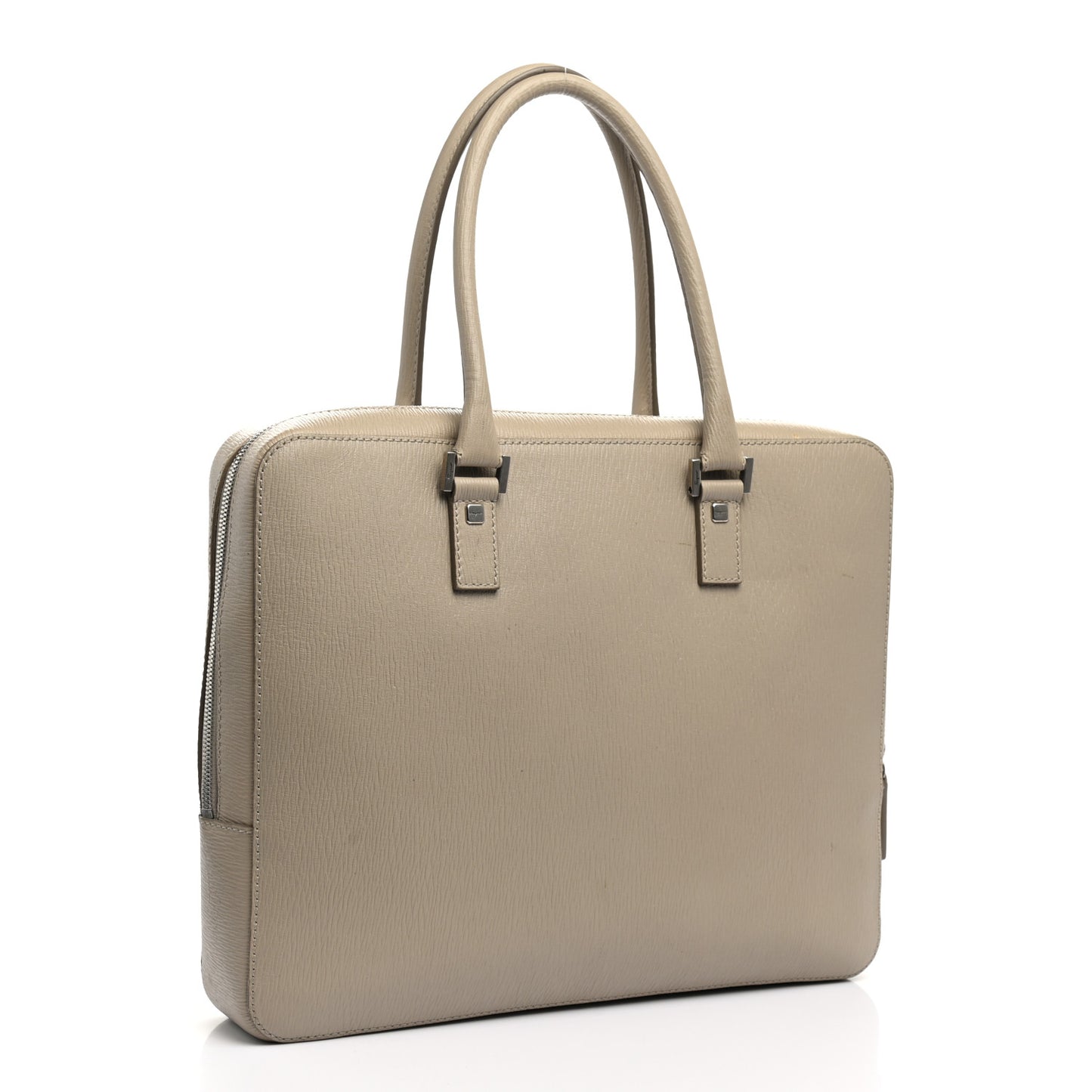 Calfskin Zip Around Briefcase Beige