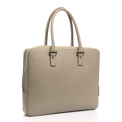 Salvatore Ferragamo Calfskin Zip Around Briefcase Beige 2 of 16