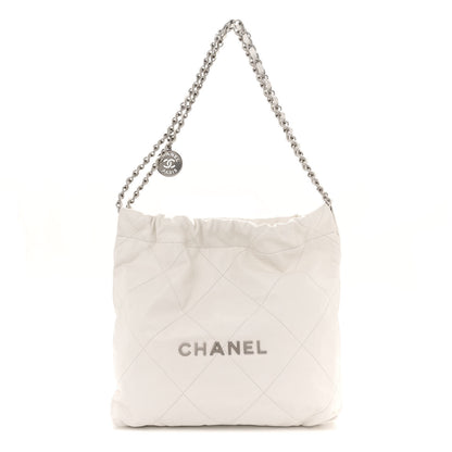 Chanel Shiny Calfskin Quilted Small Chanel 22 White 1 of 13