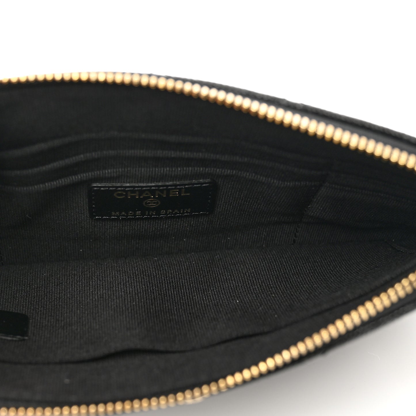 Caviar Quilted Crystal Enamel Cosmetic Case Black