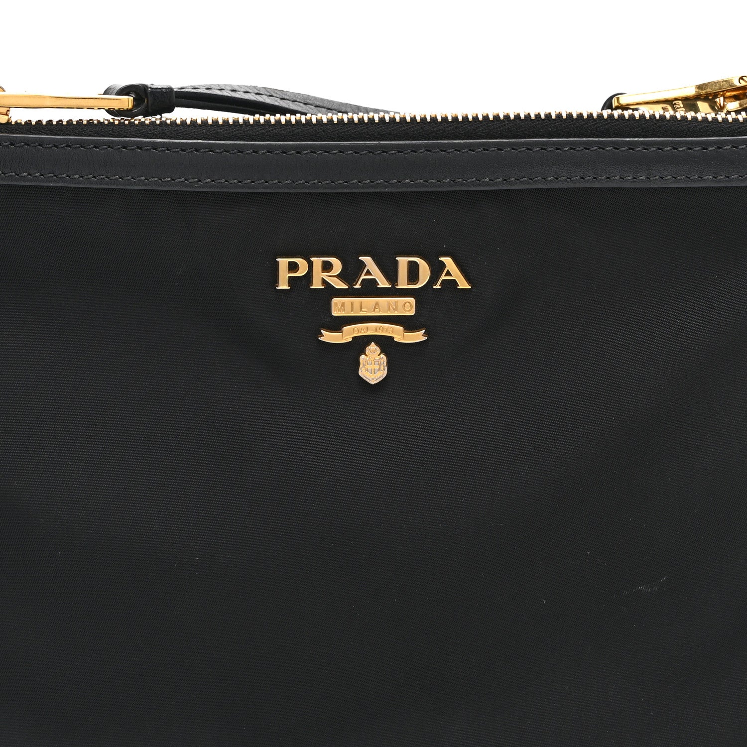 Prada Tessuto Nylon Soft Calf Double Zip Crossbody Bag Black 17 of 21