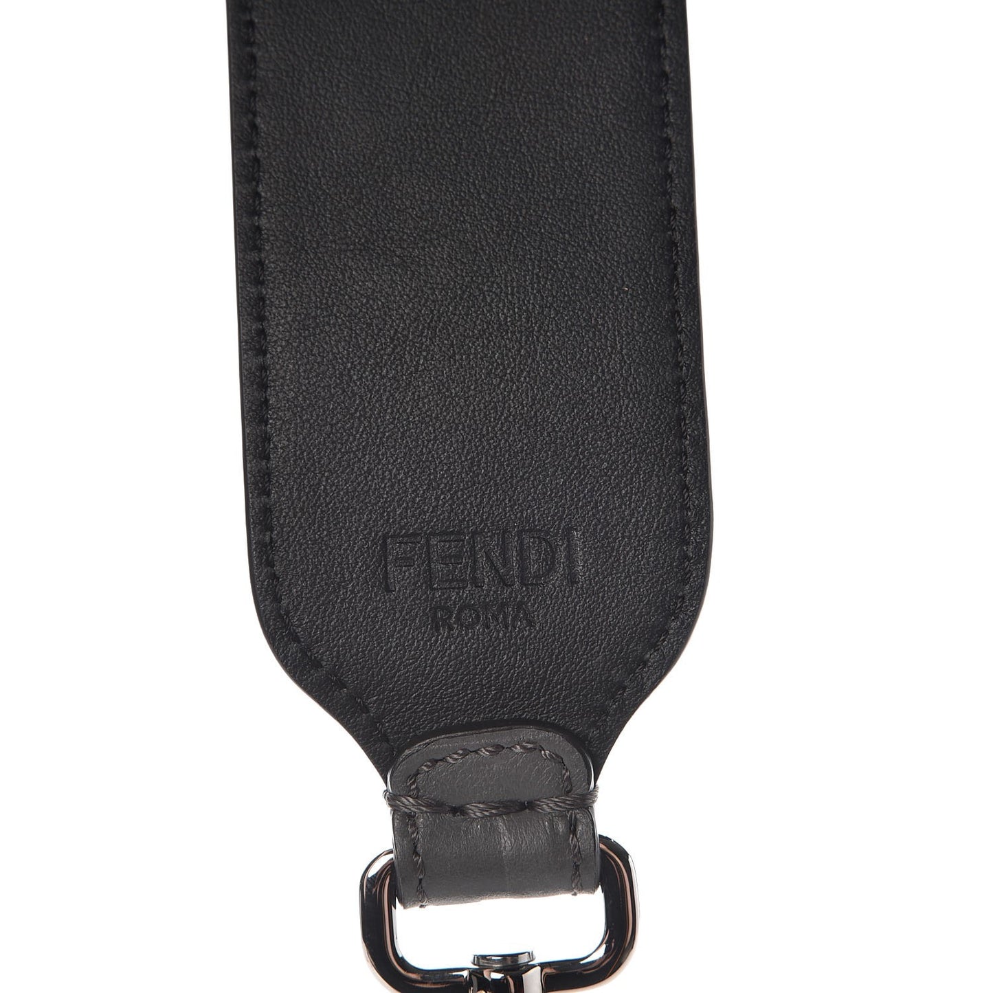 Calfskin FF Embossed Mini Strap You Grey