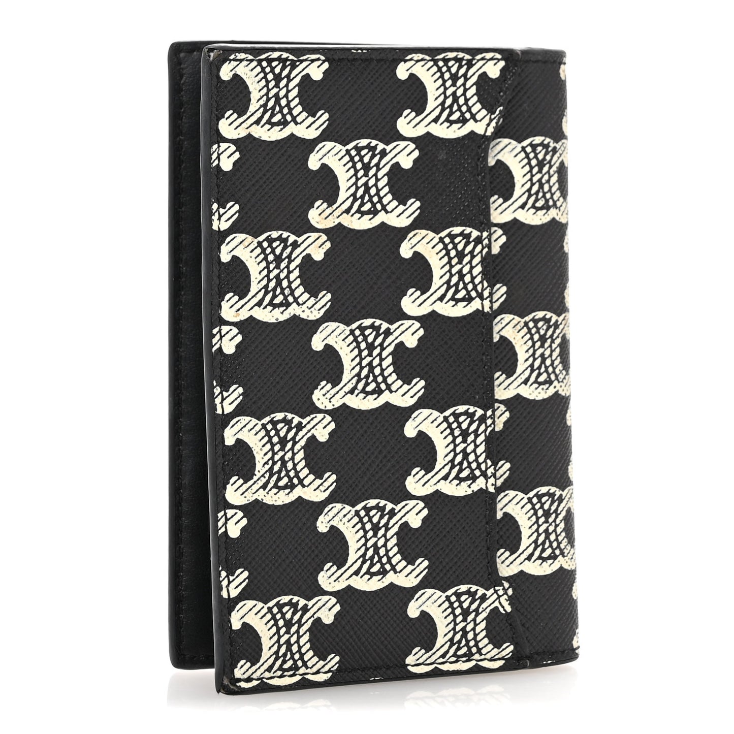 Triomphe Canvas Vertical Card Holder Black White