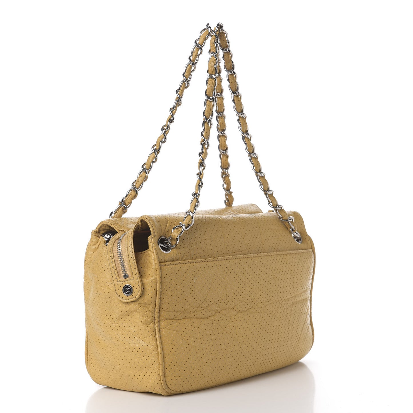 Calfskin Perforated 50's Satchel Yellow