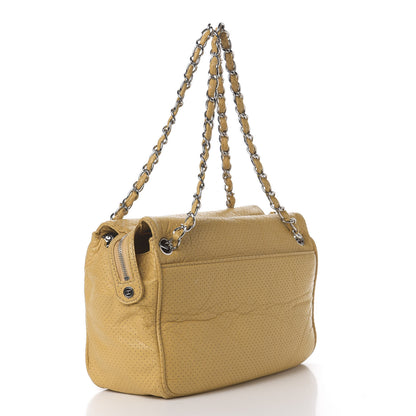 Chanel Calfskin Perforated 50's Satchel Yellow 3 of 12