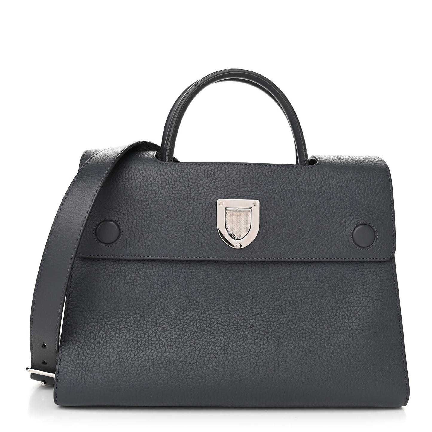 Grained Calfskin Diorever Flap Grey