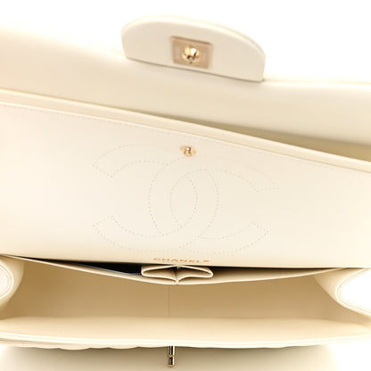 Chanel Caviar Quilted Jumbo Double Flap White 4 of 11