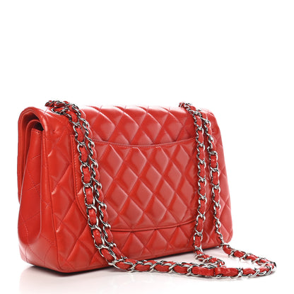 Chanel Lambskin Quilted Jumbo Double Flap Red 3 of 9