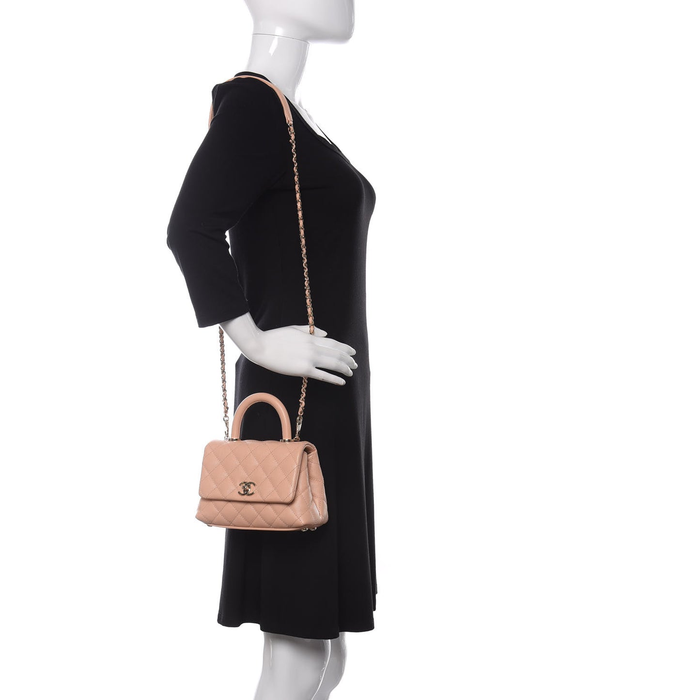 Caviar Quilted Extra Mini Coco Handle Flap Light Pink