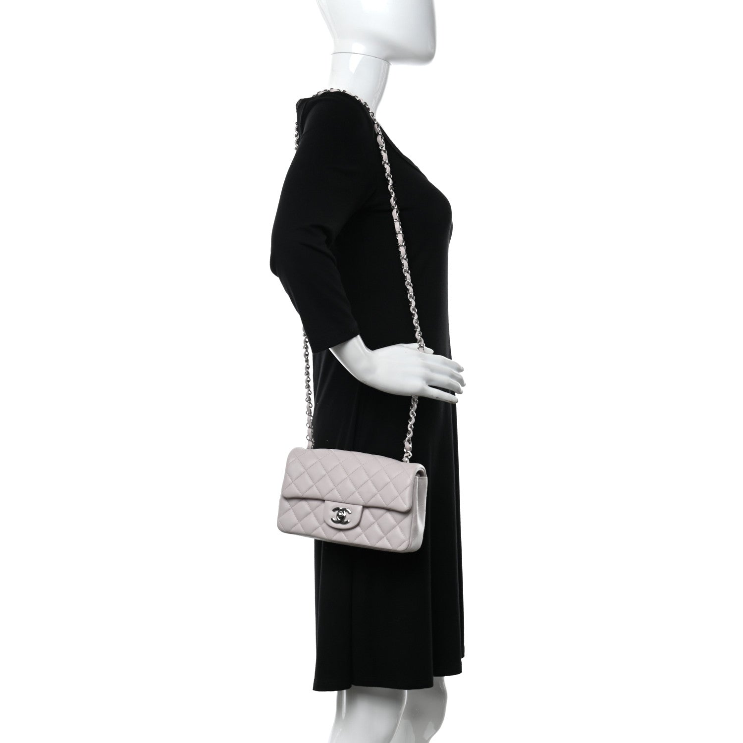 Chanel Lambskin Quilted Mini Rectangular Flap Light Purple 2 of 11