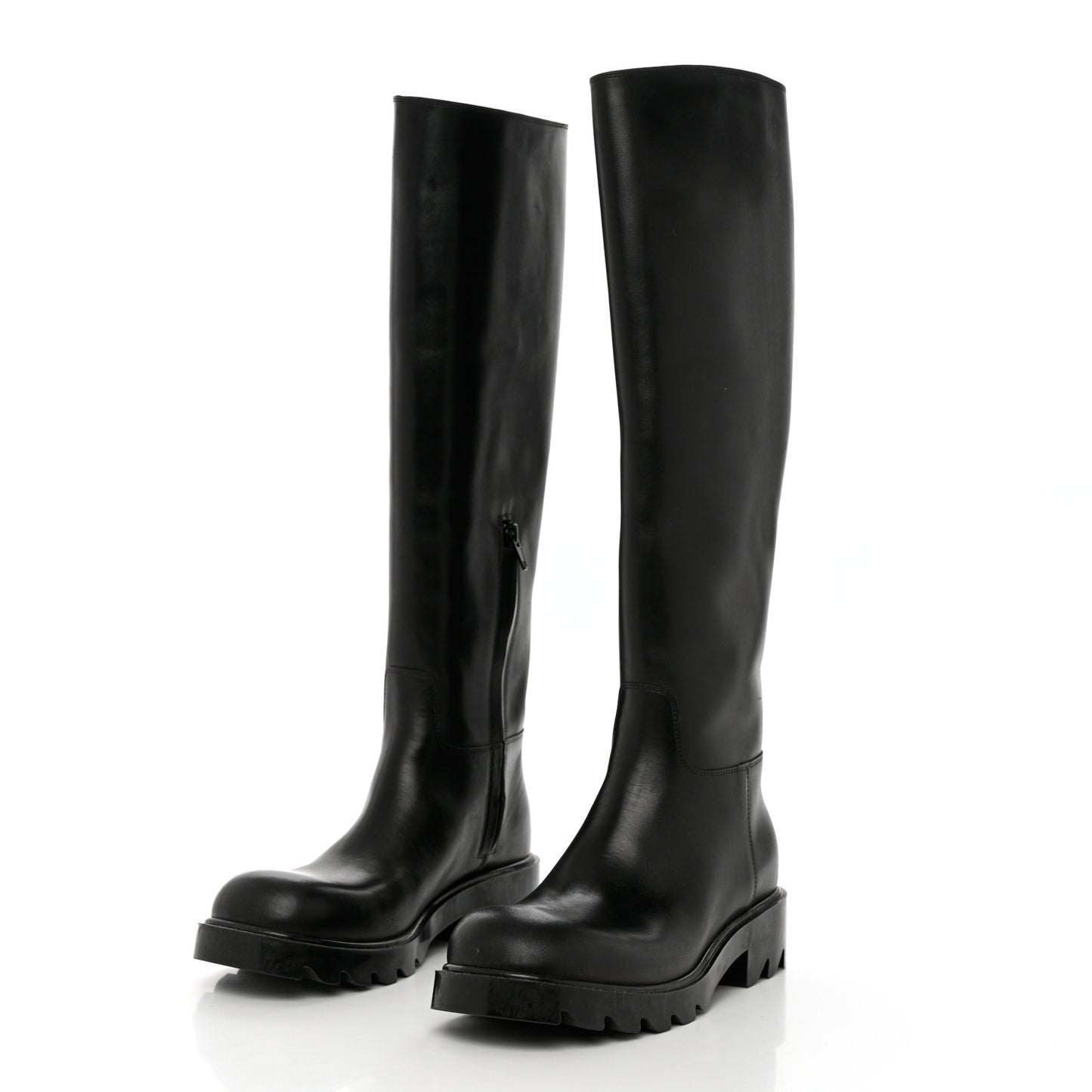 Calfskin High Boots 38 Black
