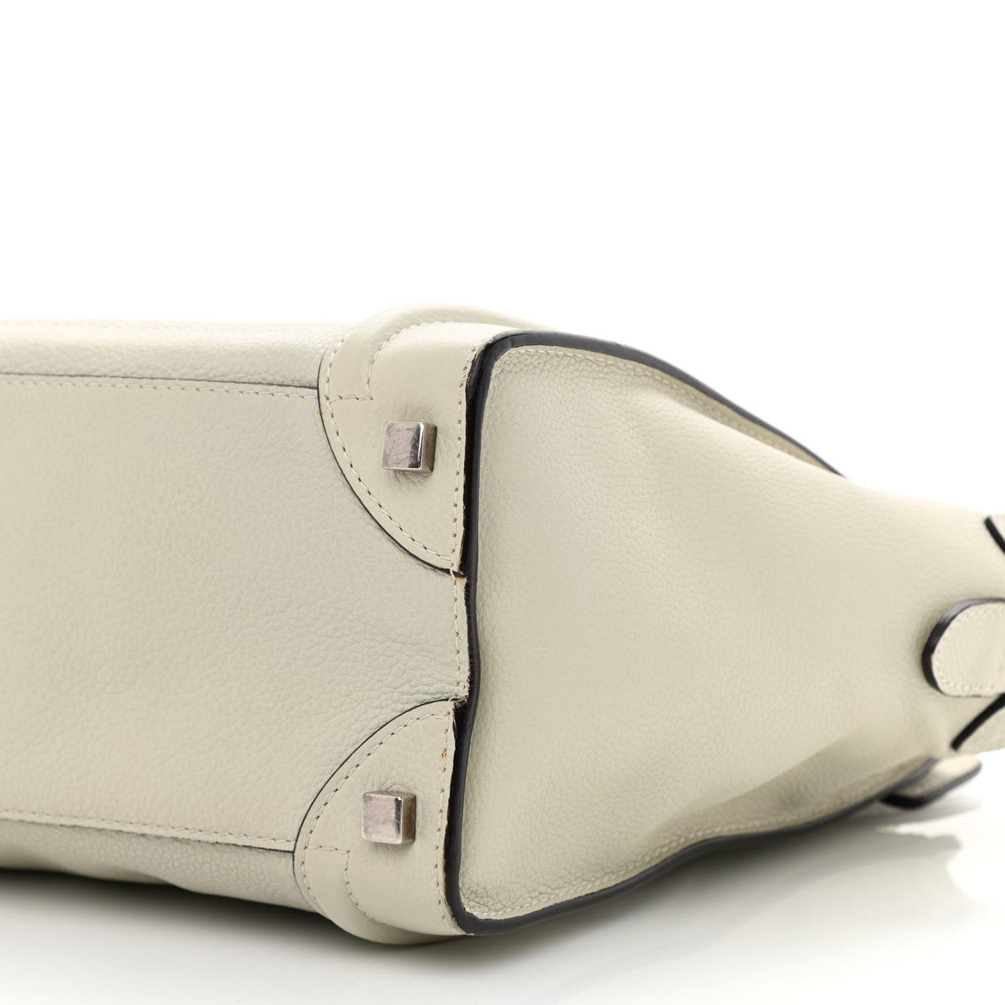 Drummed Calfskin Micro Luggage Chalk