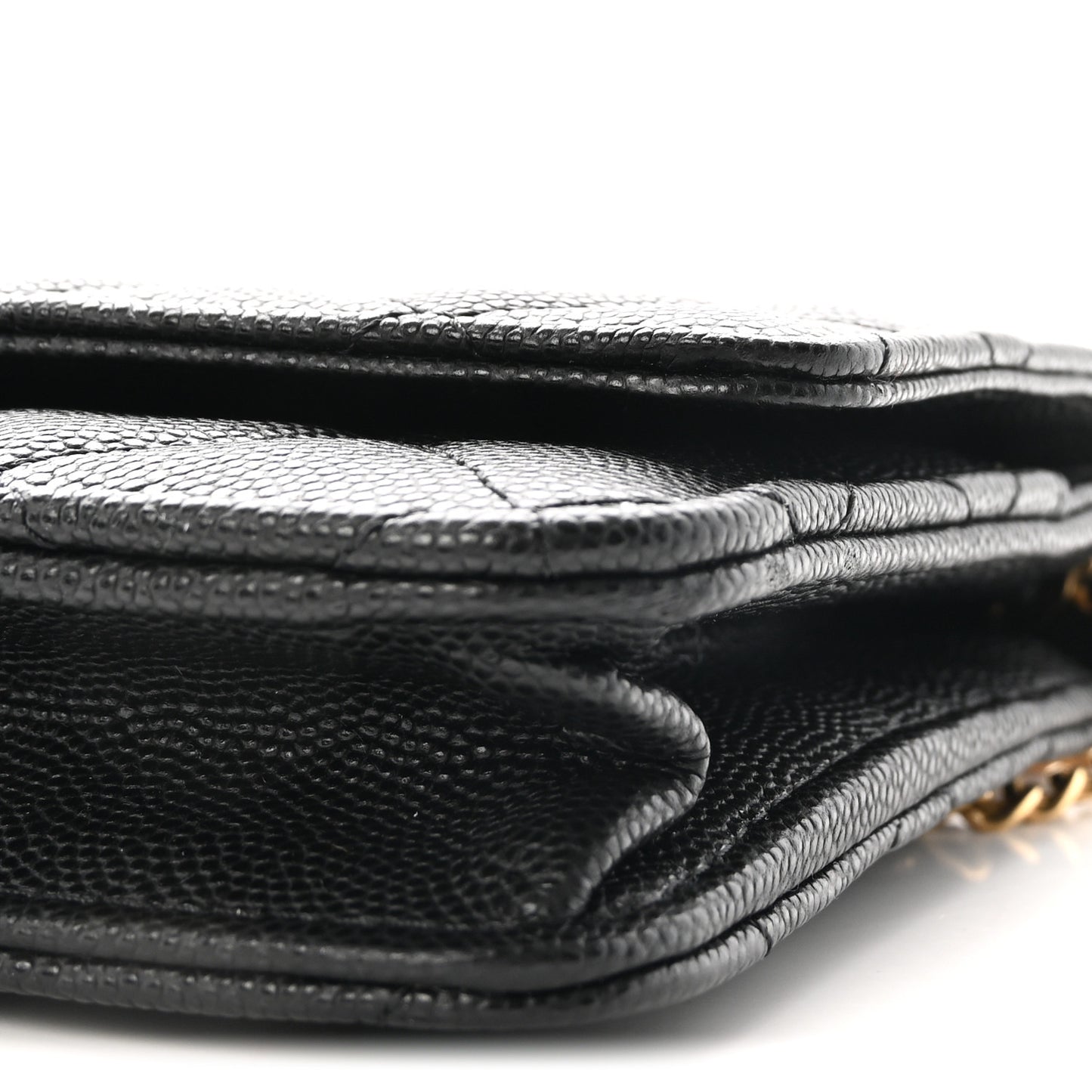Caviar Quilted Medallion Wallet on Chain WOC Black