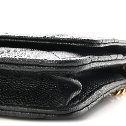 Chanel Caviar Quilted Medallion Wallet on Chain WOC Black 11 of 12