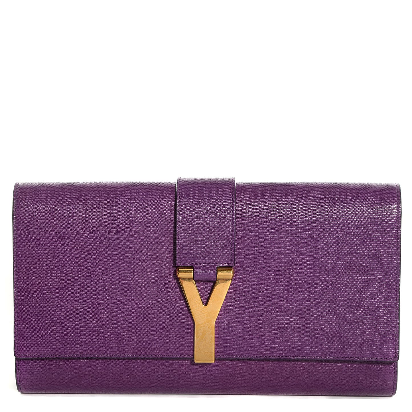 Textured Leather ChYc Clutch Purple