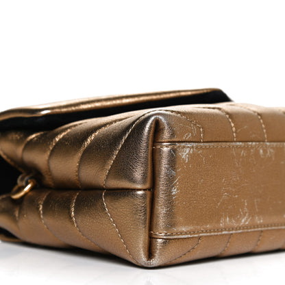 Saint Laurent Metallic Calfskin Y Quilted Monogram Toy Loulou Crossbody Bag Gold 9 of 11