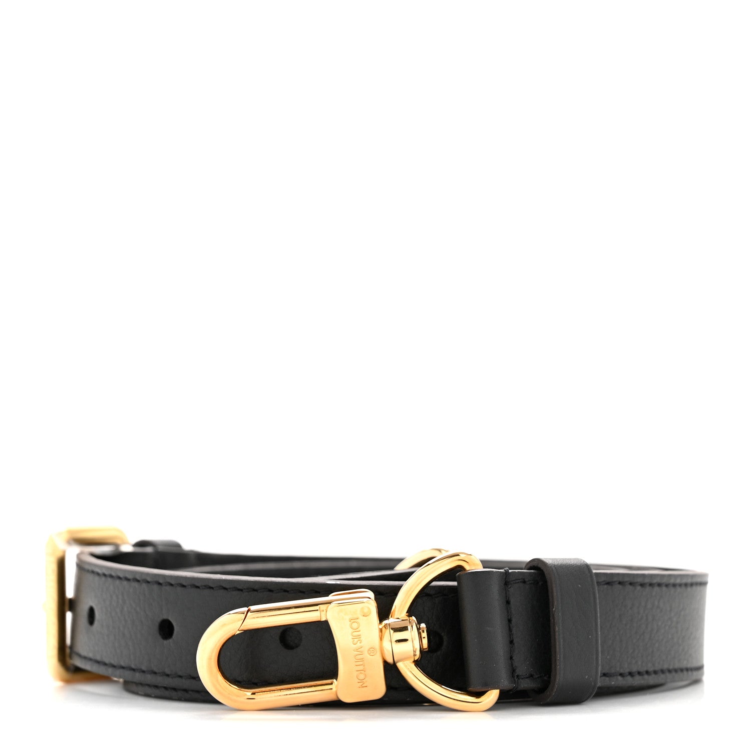 Louis Vuitton Grained Calfskin Adjustable Shoulder Strap Black 1 of 7