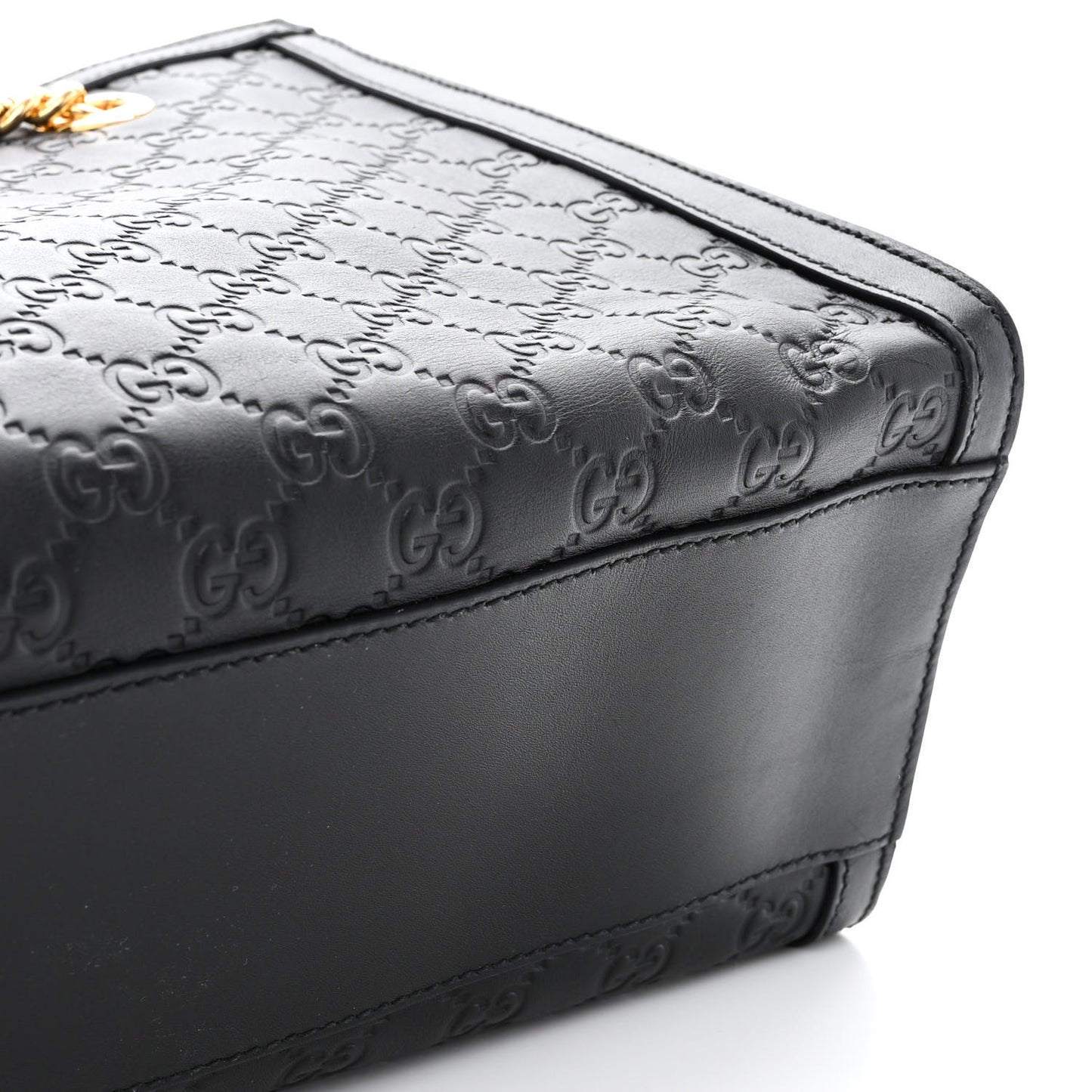 Guccissima Medium Padlock Tote Black