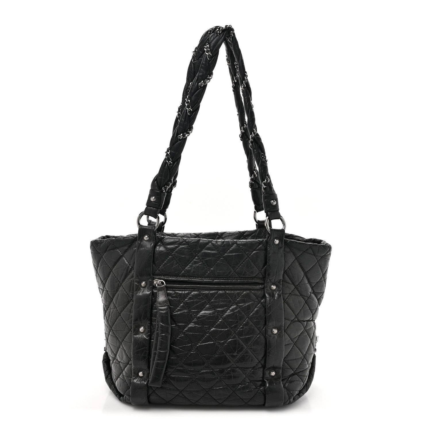 Chanel Aged Calfskin Vintage Ligne Lady Braid Tote Black 1 of 14