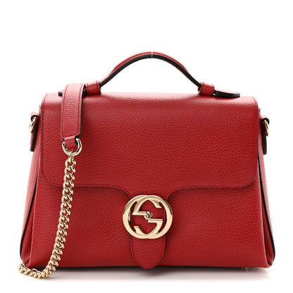 Gucci Dollar Calfskin Interlocking G Top Handle Shoulder Bag Red 1 of 11