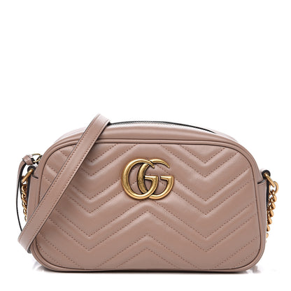 Gucci Calfskin Matelasse Small GG Marmont Chain Shoulder Bag Porcelain Rose 1 of 11