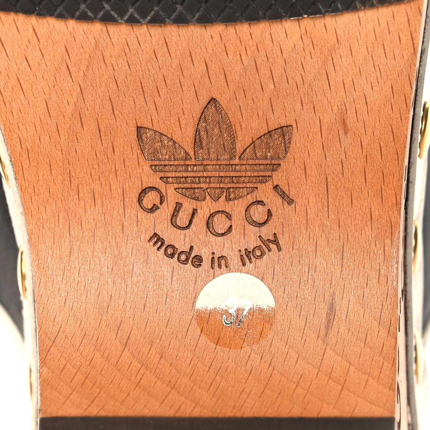 X ADIDAS Quebec Calfskin Quentin Goatskin Horsebit Trefoil Clog Mules 37 Black Off White