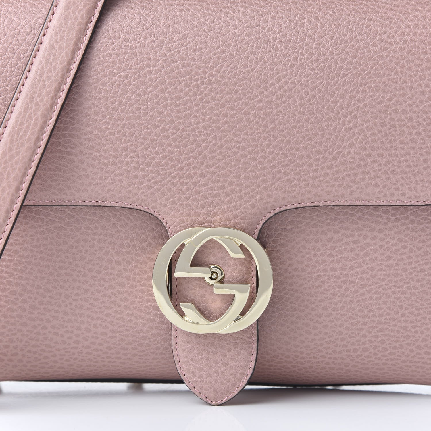 Gucci Dollar Calfskin Interlocking G Top Handle Shoulder Bag Soft Pink 10 of 10