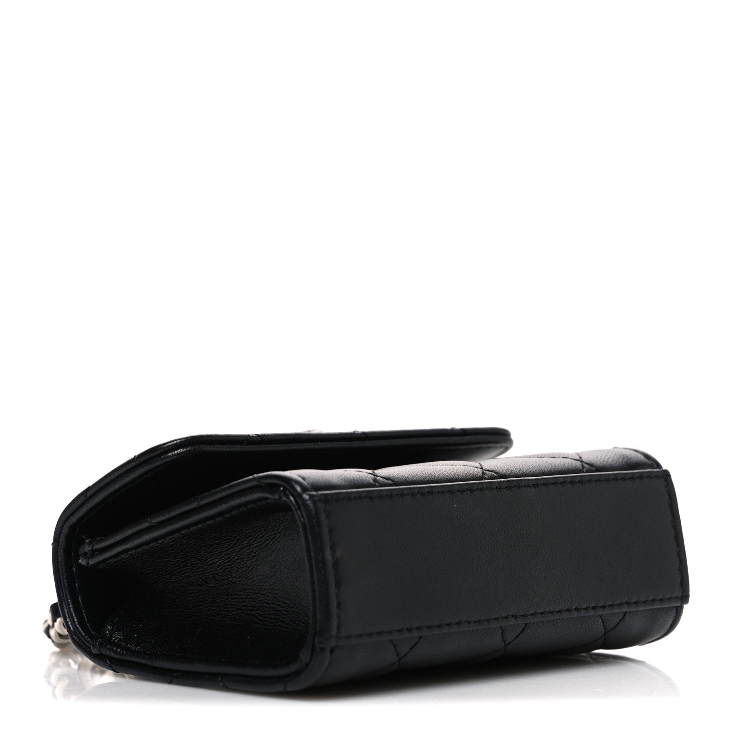 Chanel Lambskin Quilted Mini Metal Top Handle Flap Clutch With Chain  Black 4 of 10