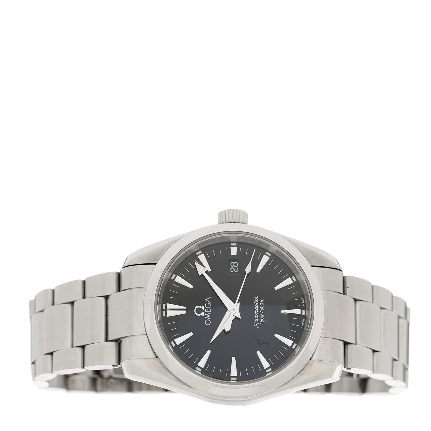 Stainless Steel 36mm Seamaster Aqua Terra Quartz Watch Black 2518.50