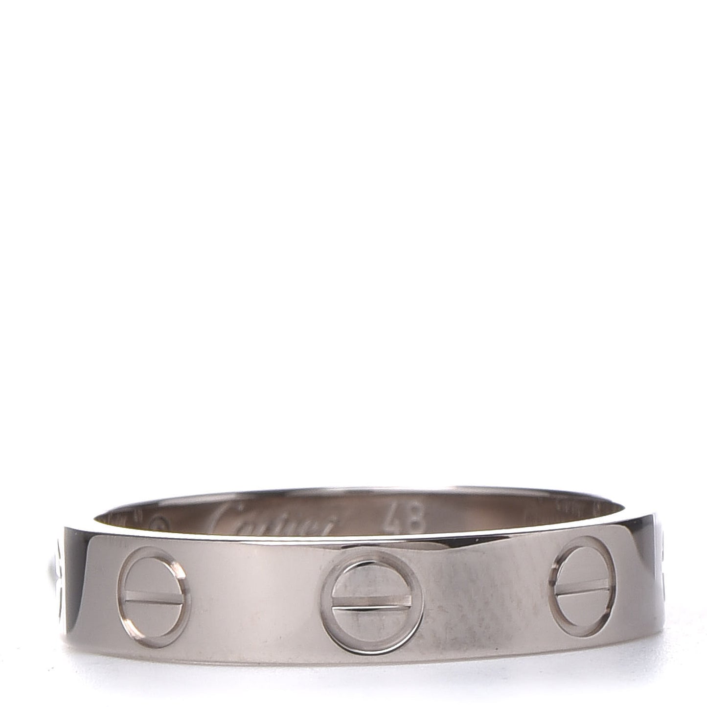 18K White Gold 3.5mm LOVE Wedding Band Ring 48 4.5