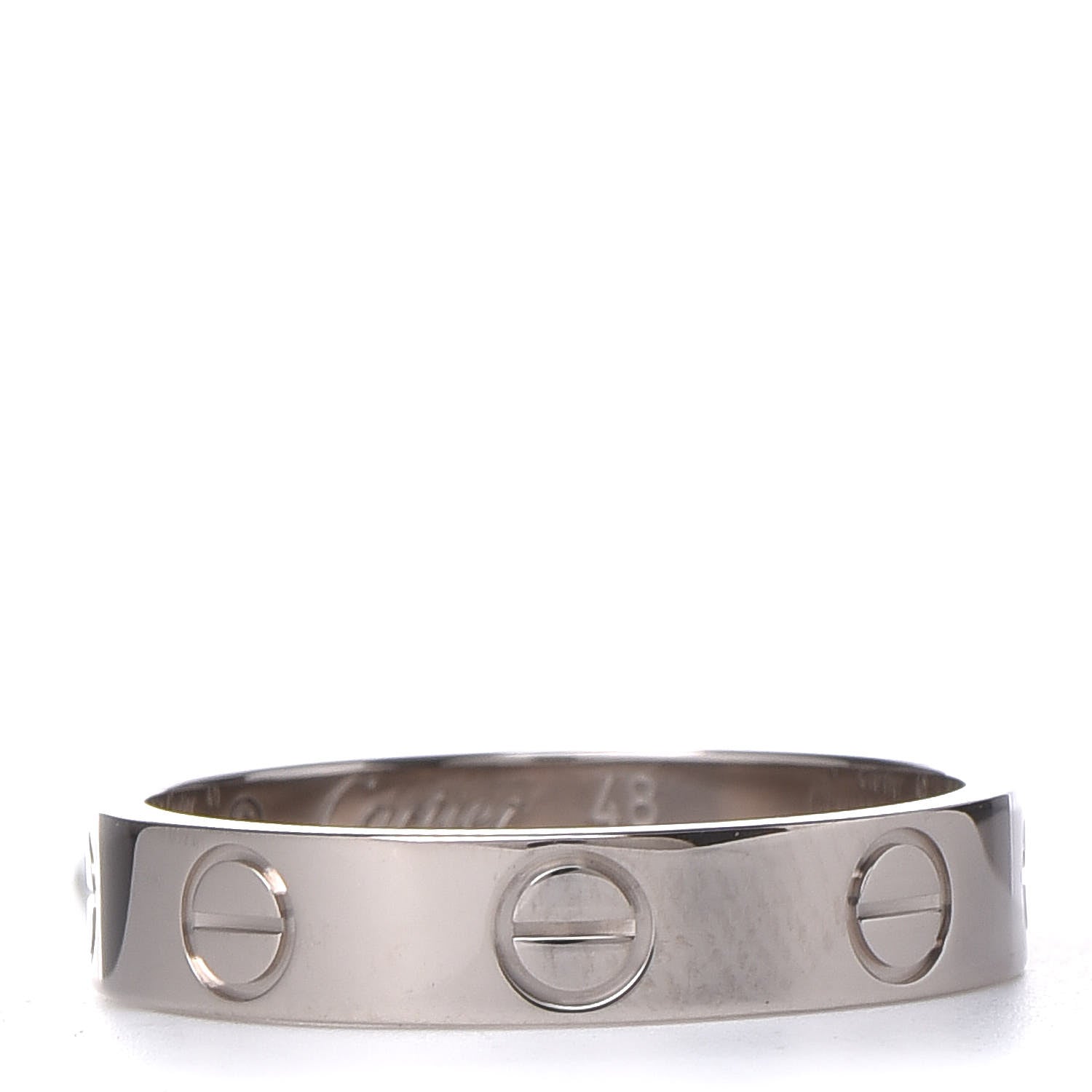 Cartier 18K White Gold 3.5mm LOVE Wedding Band Ring 48 4.5 1 of 5