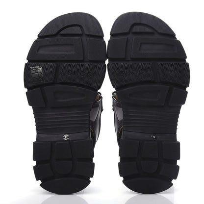 Gucci X SEGA Nappa Mesh Mens Aguru Sandals 8 Loess Black 6 of 11